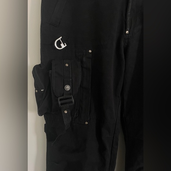 FREEKNIGHT JAPAN 30W black cargo gas mask Velcro army military zipper pants - Picture 7 of 9